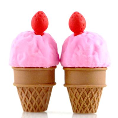 China Fashion Factory Stationery Direct Custom Food Promotional Cake Eraser Mini Detachable Cute Eraser Ice Cream Cone Shape Eraser for sale