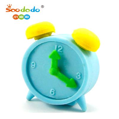 China Promotional Eraser Wholesale Promotion Products New 3D Alarm Clockl Shaped Pencil Eraser for sale