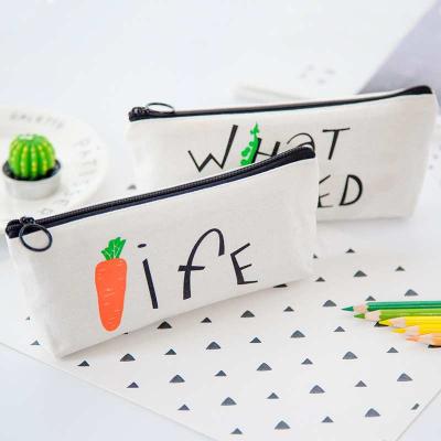 China Multifunctional Zipper Closure Wholesale Student Zipper Pencil-Box Inverted Trapezoidal Pencil Bag Storage Bag for sale