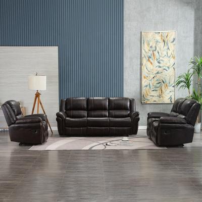 China Leather Recliner Sofa Set, 3 Pieces Hot Selling CY Chunyun Extendable Manual Recliner Sectional Sofa Set for sale