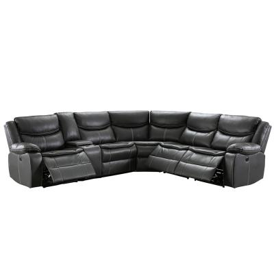 China Modern CY Style Power ZOY Corner Sectional Recliner Massage Wall Hugger Leather Electric Leather Glider Modular Recliner Sofa Set for sale