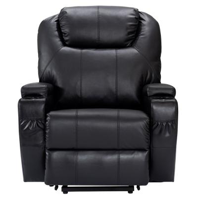 China Massage Heated 8 Point Massage Synthetic Leather Recliner Lift Chair Recliner for sale