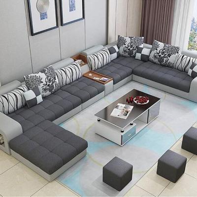 China Factory Foldable Hot Sale Modern Furniture Living Room Sofas Bed Set Fabric Couch Long U Shape Sectional Sofa Bed for sale