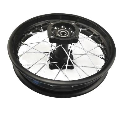 China Black Iron 12mm Dirt Bike 15mm Alloy Rim Rear Wheel With Hub 12inch 1.85x12for Motocross CRF50 XR50 CRF70 XR70 for sale