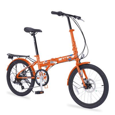 China New Designed Steel Frame Bike 20 Inch Folding Bike Light Weight 6 Speed ​​Cycle Foldable Disc Brake for sale