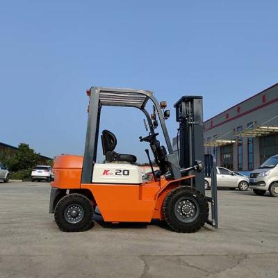 China Orange 2T Diesel Powered Forklift Japanese Engine 3 Stage 6m Mast for sale