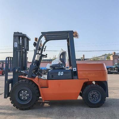 China ISUZU Motor Vorklift Diesel 5 Ton Hydraulische Transmissie 5000kg Lift Truck Te koop