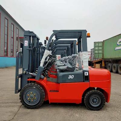 China 3T Diesel Powered Forklift ISUZU C240 Diesel Forklift 3 Ton Full Free Lift Mast 4.5m for sale