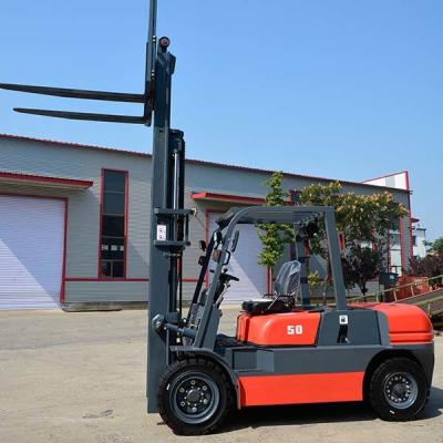 China 3m Mast Cpcd50 5 Ton Diesel Forklift Chinese Engine Counterbalance Trucks Orange for sale