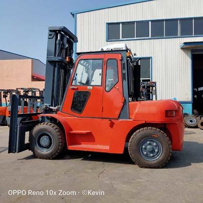 China CPCD70 7 Ton Diesel Forklift Closed Cabin 7000kgs Counter Balance Forklift Truck for sale