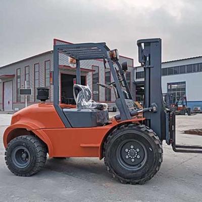 China FR25 2.5T All Terrain Vorklift Truck Japanse motor Rough Terrain Vorklift 2500kgs Te koop