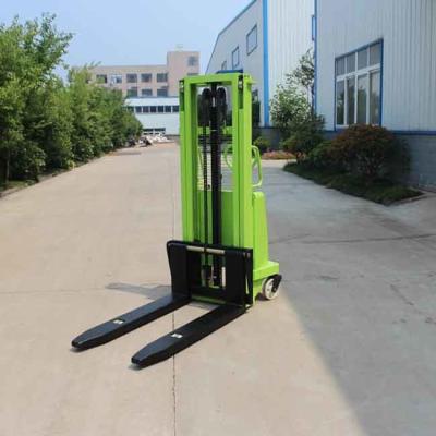 China 2 Stage 3m Mast Semi Electric Pallet Stacker 1T-2T Warehouse Pallet Jack for sale