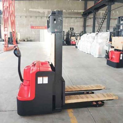 China 4.5m Mast Battery Pallet Stacker 3 Stage Battery Operated Stacker for sale