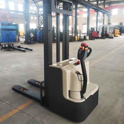 China 3m Mast 2Ton Electric Walkie Stacker Warehouse Fully Powered Stackers for sale