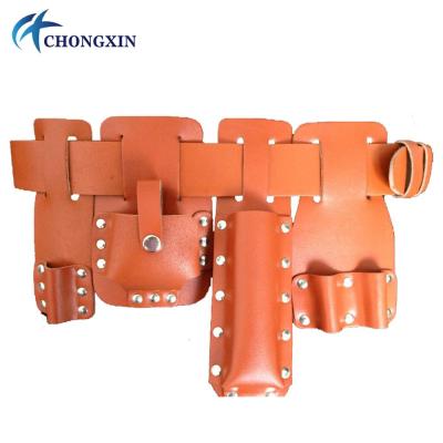 China Tool Belt Set Genuine Leather Indian Leather Tool Bag For Scaffolding Construction for sale