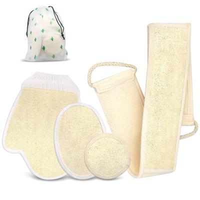 China 100% Natural Bath Loofah Easy Warm Sale Eco-friendly Loofah Gloves Natural Bath Sponge Pads Exfoliating Loofah Back Body Scrubber en venta