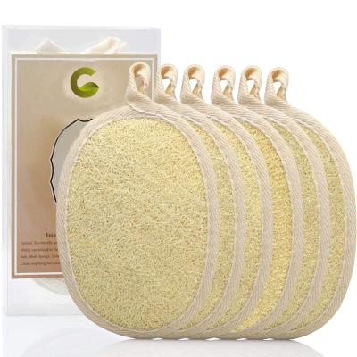 China Exfoliate Loofah Sponge Pads 100% Natural Body Scrubber Loofah Shower Sponge Premium Exfoliating Loofah Pad for Spa and Bath Shower for sale