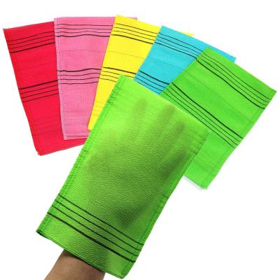 Chine Body Cleaning+skin massage korean reusable exfoliating glove large size back and 5 colors body exfoliating washcloth to remove dry à vendre