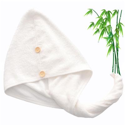 China Sustainable Quality 100% Bamboo Dry Towel Wrap Quickly Absorb Water Hair Dryer Towel Turban à venda