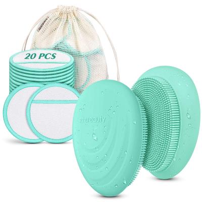 中国 Bamboo.cotton cotton makeup remover bamboo facial rounds skin-friendly reusable face pad and eye cleaning cloth removes makeup with water 販売のため