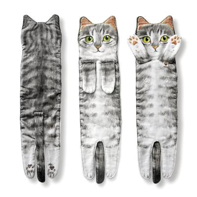 중국 Reusable Hanging Super Absorbent Soft Kitchen Cat Funny Hand Decorative Cute Bathroom Towels Face Towel Washcloths 판매용