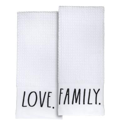 Cina Letter Logo Reusable Custom 100% Cotton Embroidered Decorative Hand Towels Bathroom Towel Kitchen Dish Towels Letter Logo in vendita