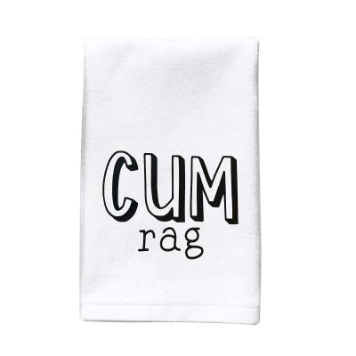 Cina Reusable Custom Letter Print Logo Bathroom Towel And Wash Naughty Funny Mood Towels Adult Gift in vendita