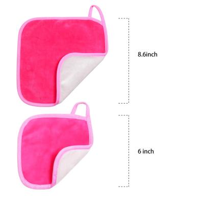 China Reusable Pink Makeup Eraser Remover Towel For All Skin Types With 6 Pieces Double Sides Small Makeup Cloth Colors zu verkaufen