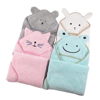 Chine Sustainable Premium Soft Coral Fleece Ultra Absorbent Ultra Soft Hooded Towels For Babies Beach Super Absorbent Baby Bath Towel à vendre