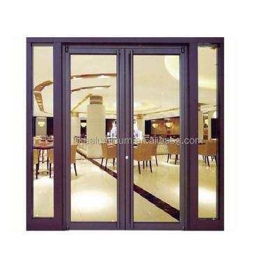 China Heat Insulation French Doors Black Exterior Modern French Doors Metal Frame Security Tempered French Door for sale