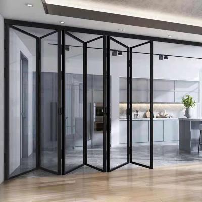 China Hot Selling Aluminum Sliding Folding Door Waterproof Sliding Folding Shutter Doors Folding Door Hong Kong for sale