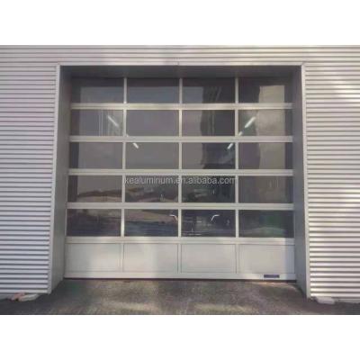 China Windproof Automatic Garage Door Black Color Garage Door Clear Glass Garage Door With Motor for sale