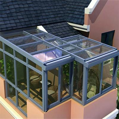 China Diy Conservatory Glass Conservatory Energy Saving Oblique Roof Conservatory Sunroom Glass Conservatory for sale