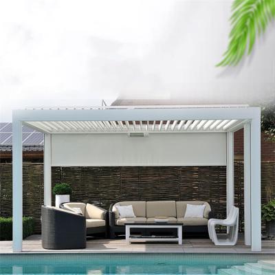 China Easily Assembled Ballad Pergola Gazebo Ideas Sun Garden Patio Roof Louvered Pergola For Villa Metal Pergola Brackets for sale