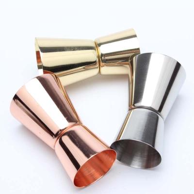 China Small Metal Stainless Steel Sustainable Measuring Cocktail 15/30ml Double Gauge , Bar Tools Measuring Small Gauge for sale