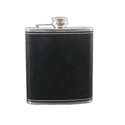 China Black Leather Metal Hip Flask Manufacturers, 12oz Hip Flasks For Men for sale