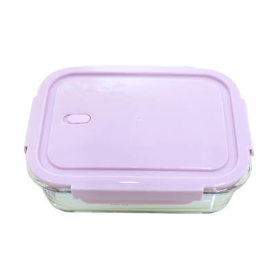 China Wholesale Heatable Box 680ml Borosilicate Food Heatable High Airtight Container Lunch Fresh Food Storage Set Glass Containers for sale