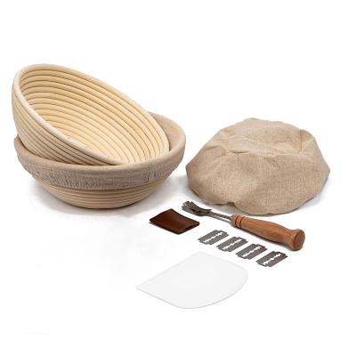 China Sustainable Professional Bakery Tools Hand Make Bread Bowl Products Rattan Round Bread Proofing Basket for sale