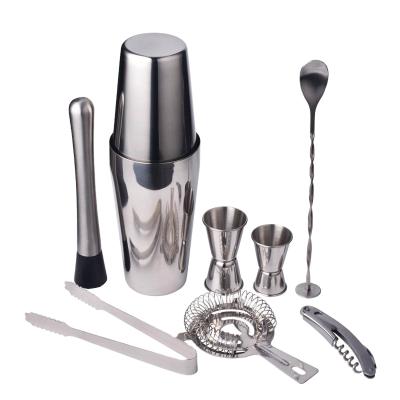 China Viable Professional Stainless Bartender Bar Tool Set of Steel Bar Accessories Set for sale