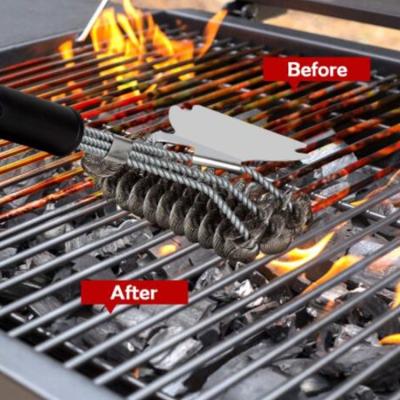 China Easily Cleaned 2020 Hot Sale Easily Cleaned BBQ Grills PP Handle Stainless Steel BBQ Grill Cleaning Brush for sale