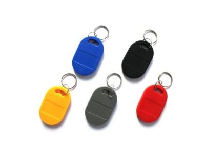 China 13.56mhz NFC Ntag203 S50 HF Smart Key Ring ABS Keyfob RFID Key Fob Tag Red for sale