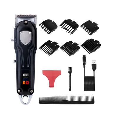 China Professional Household Metal Barber Hair Clippers Electric Cordless LCD Display Hair Trimmer Hair Cutting Tools for sale