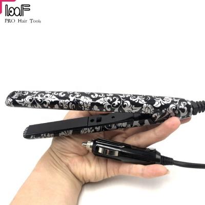 China Amazon Hot Selling Hot Selling Tool Car Hair Straightener Hair Styling Tool CAR SOCKET Mini Hair Ceramic Flat Iron LED LED for sale