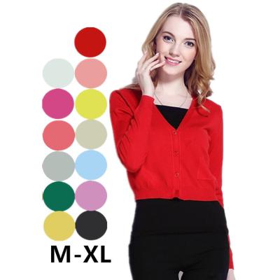 China Red Long Sleeve Tank Top Anti Shrink Knit Red Private Label Shorts Women's Cardigan Crop Sweater With Pocket for sale