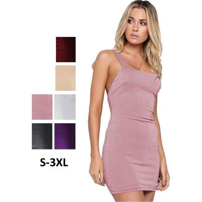 China Hot Backless Ladies Bodycon Mini Dress Women Anti-Wrinkle Sexy Summer Spandex Strap Mini Shorts for sale