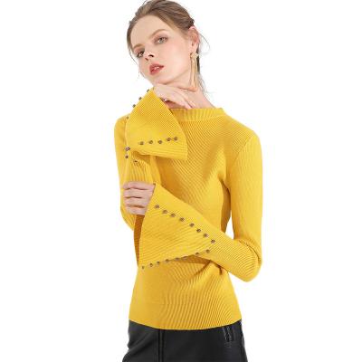 China Daily Wear Anti Shrink Korean Knit Long Sleeve Crewneck Women Fashion Sweater for sale