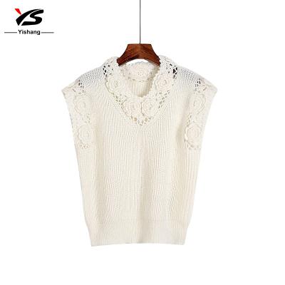 China Anti-pilling Hand Made Knitted Sleeveless Sweater Women Casual Vest for sale