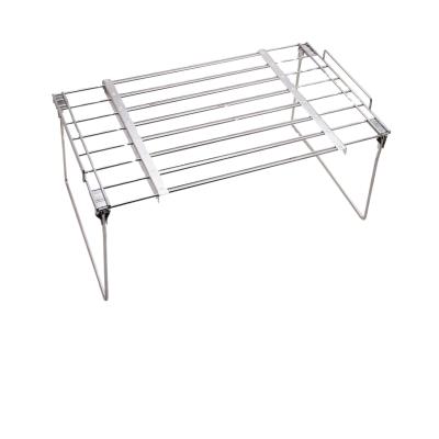 China New Products Stainless Steel Dustproof Warm Extendable BBQ Rack Outdoor Camping BBQ Tool Rack for sale