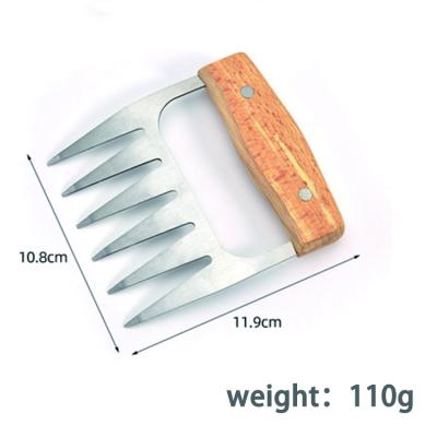 China Hot Multi-Function BBQ Tools BBQ Multifunction Tools Stainless Steel Bear Claw Bear Claw Meat Handle Bear Claw Wooden Meat Cleaver Easily Cleaned for sale