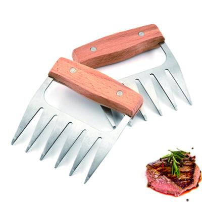 China Easily Cleaned Amazon Sell Multi-Functional BBQ Tools Meat Cleaver Stainless Steel Handle Bear Claw Wooden Bear Claw Meat Cleaver for sale